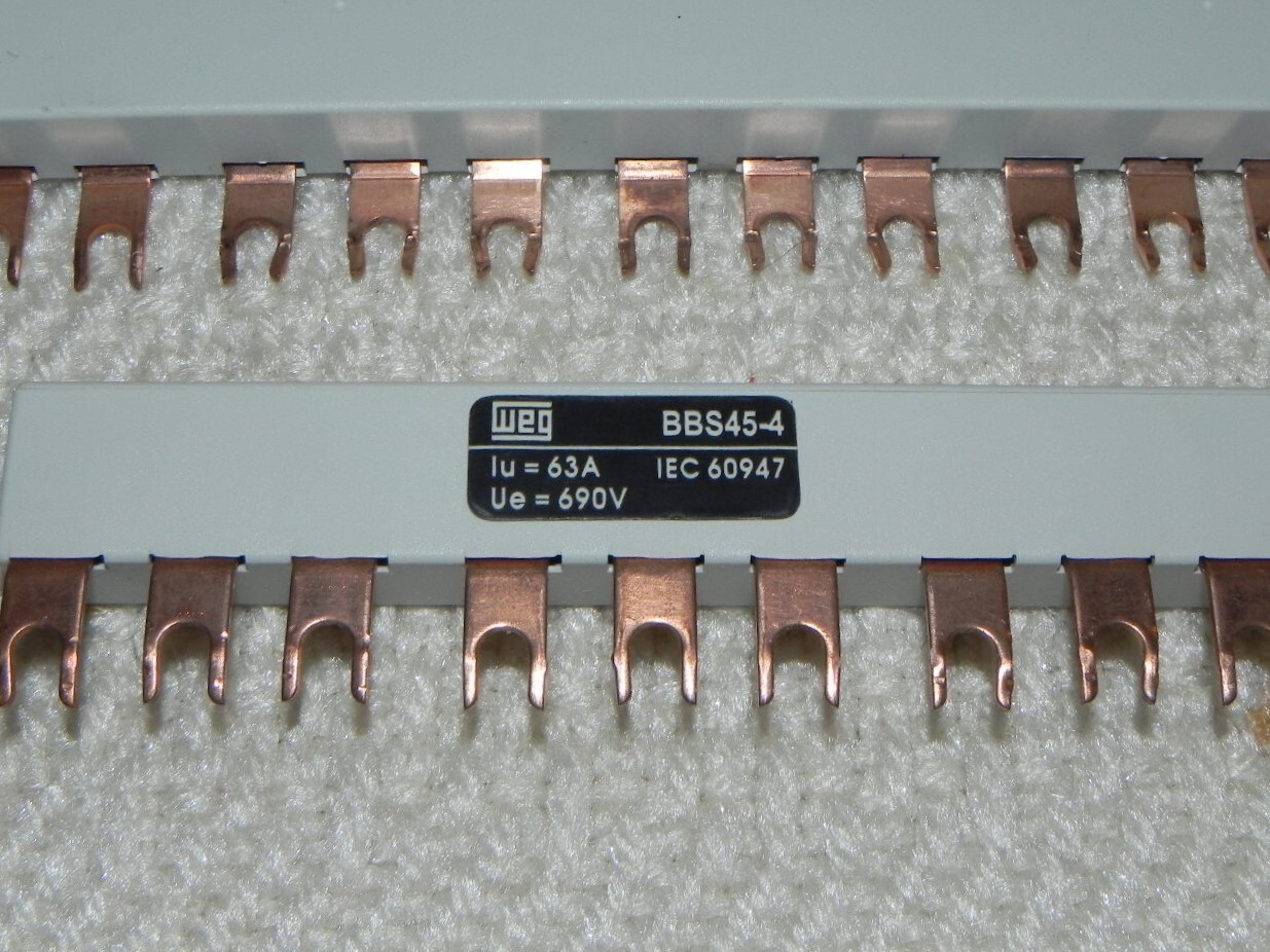 4) WEG BBS45-5, 1) BBS45-4 Distribution Bus Bar System WEG Mpw25 Motor Protector