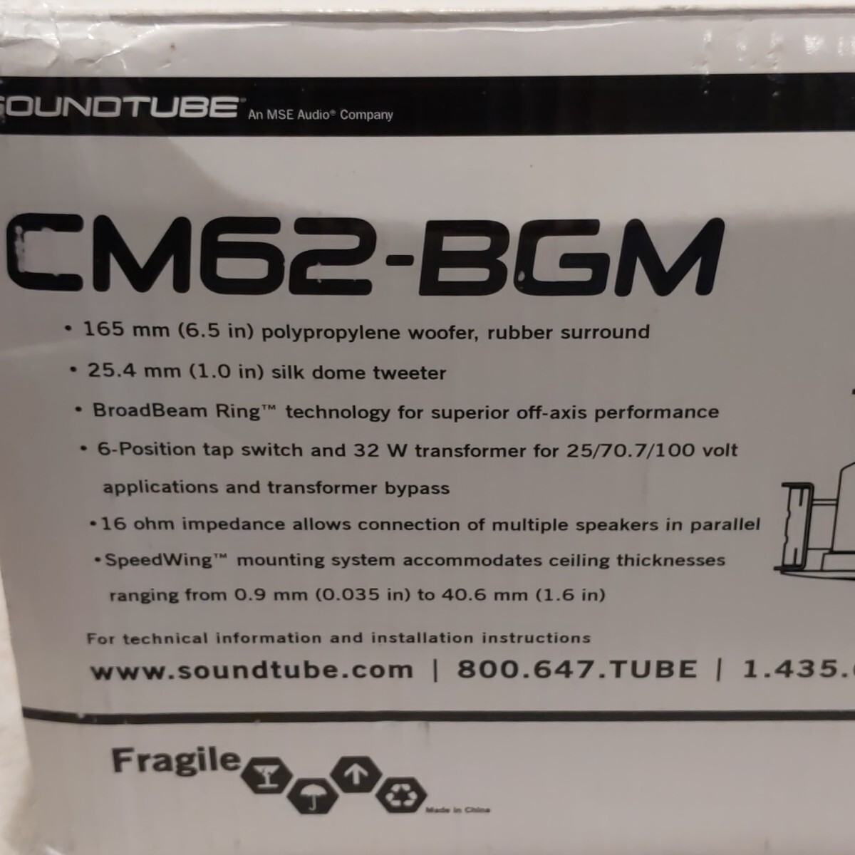 SoundTube CM62-BGM White 6.5″ Woofer In-Ceiling Speaker NEW