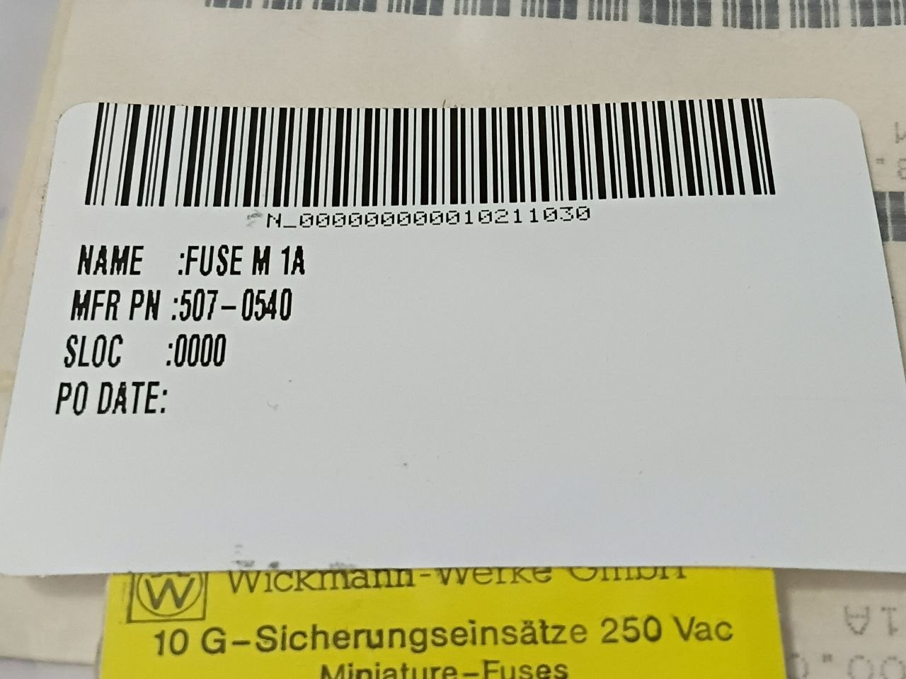 Wickmann-Werke M 1A Miniature Fuses 250Vac 5x20mm 507-0540 (Lot of 10 pcs)