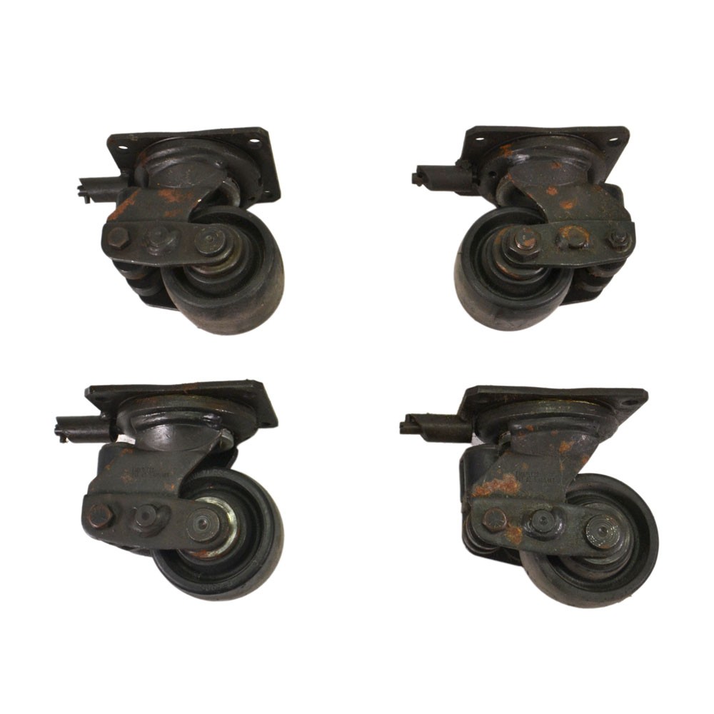 (Lot of 4) Faultless Industrial Heavy-Duty 3″ x 1.75″ Steel Rolling Caster Wheel