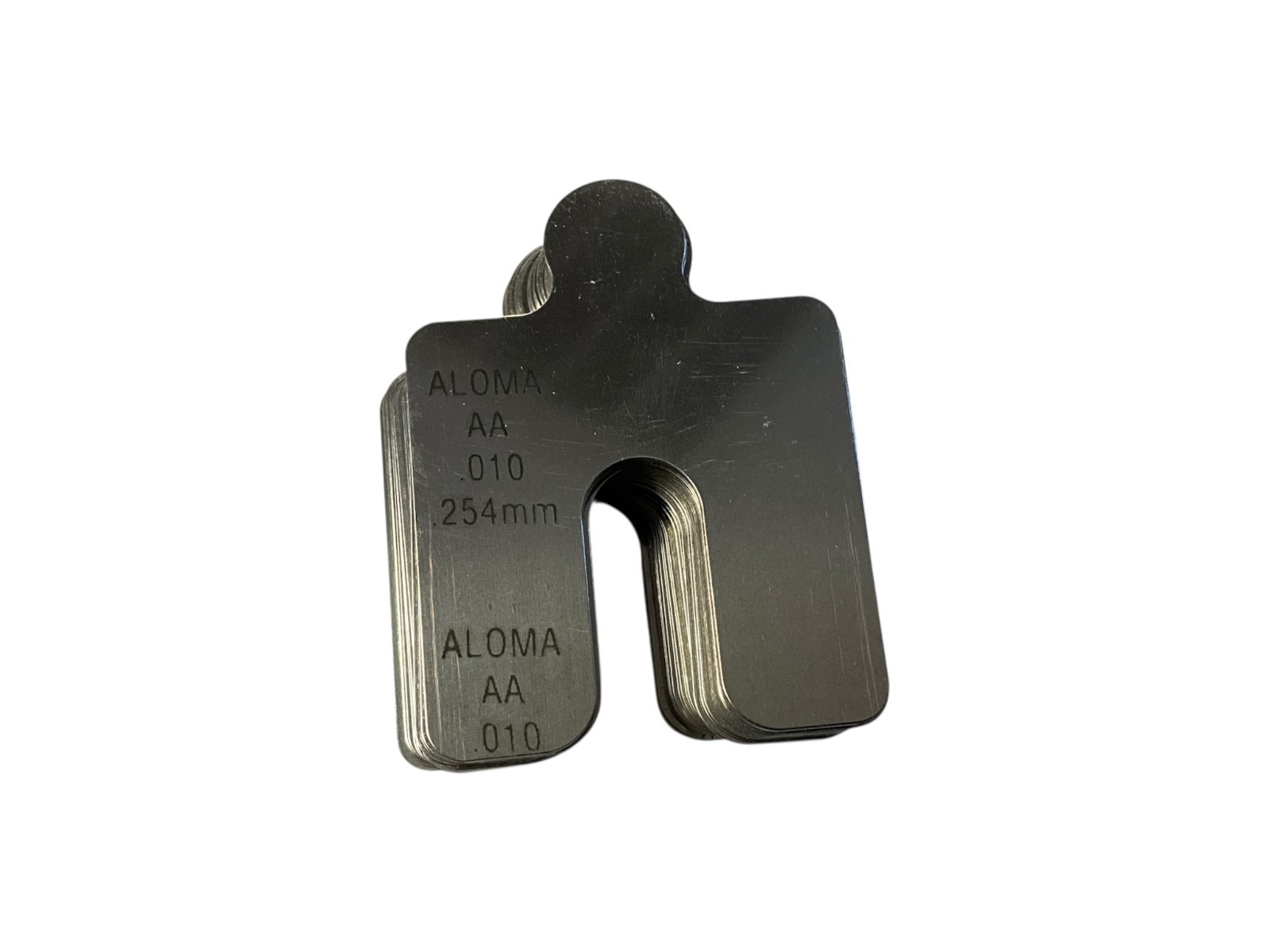 ALOMA AA-0.010 Stainless Steel Pre-Cut Slotted Shims – Pack of 60