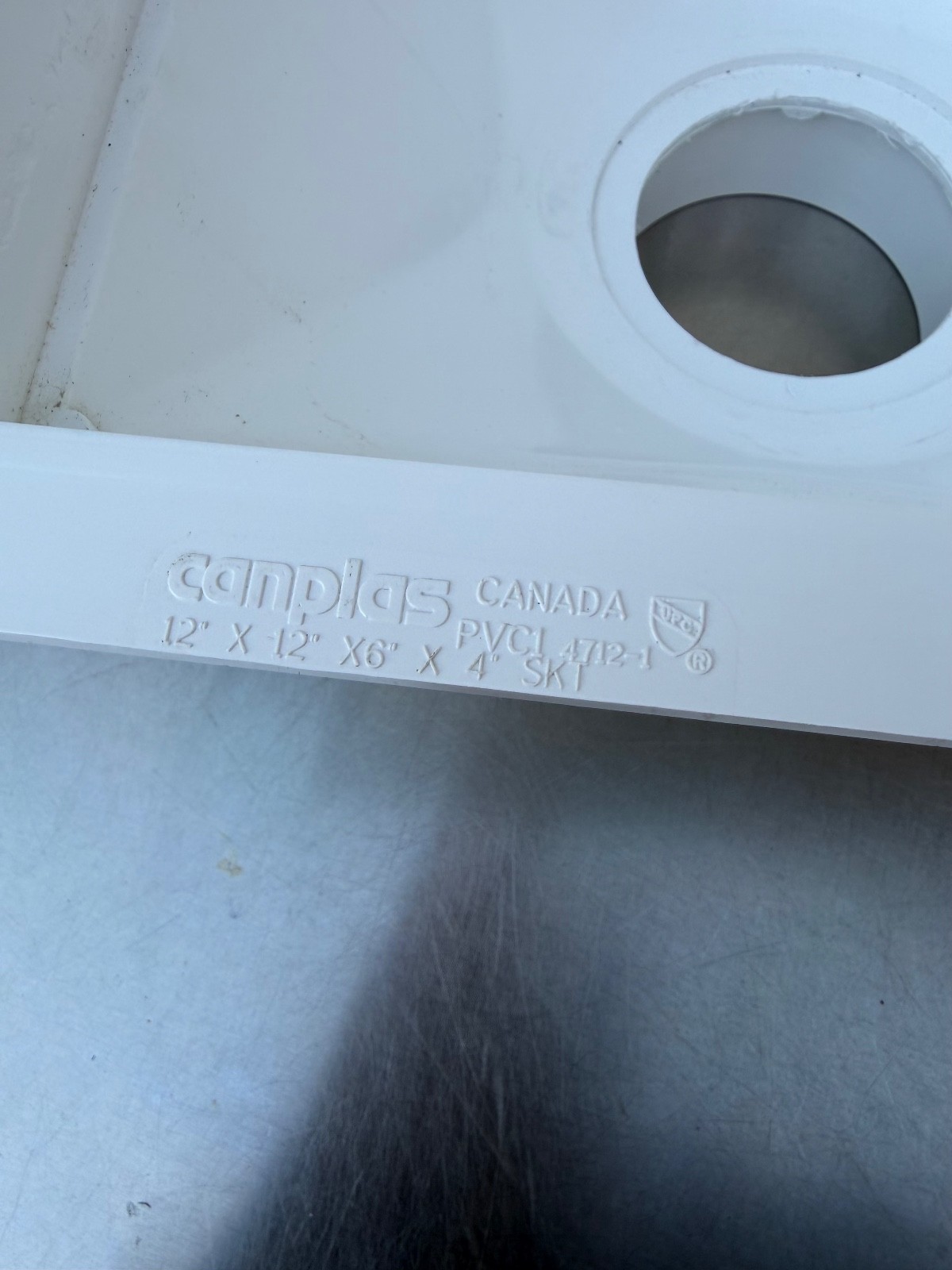Canplas PVC1 4712-1 12″ X 12″ X 6″ X 4″ PVC Floor Sink Heavy Duty Canada