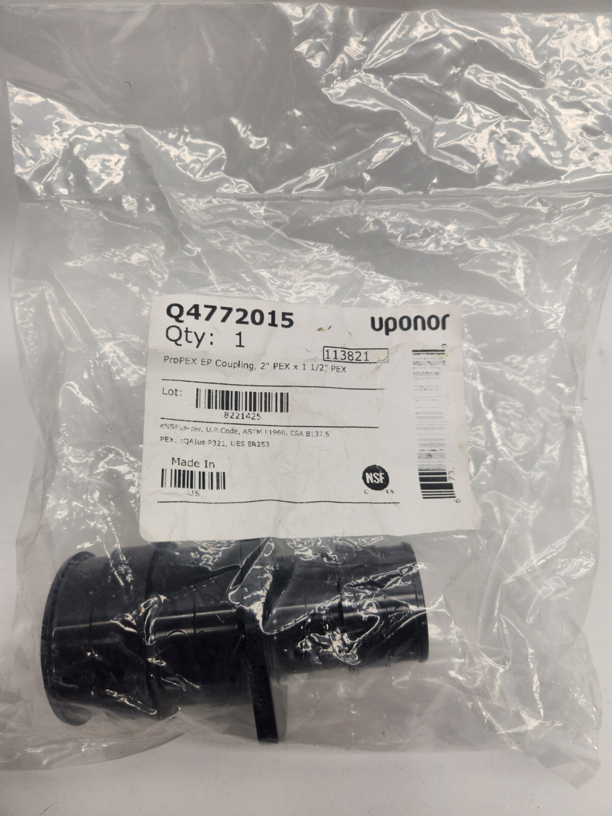 Uponor 2″ x 1-1/2″ ProPEX EP Reducing Coupling – Q4772015