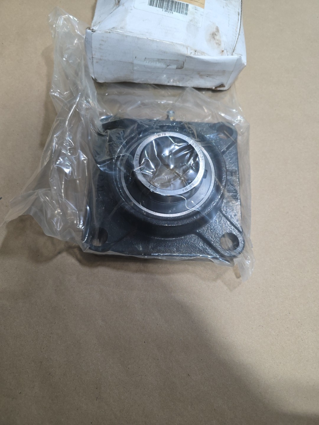 Dayton 4 Bolt Flange Bearing,Ball,2 3/16in Bore 3FCY5 Cast Iron Grey