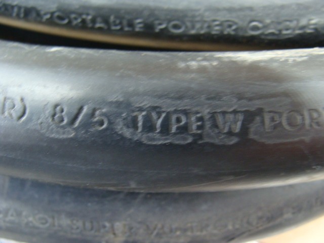 CAROL SUPER VU-TRON 8/5 TYPE W PORTABLE POWER CABLE 2000V P-7K-123049 21FT