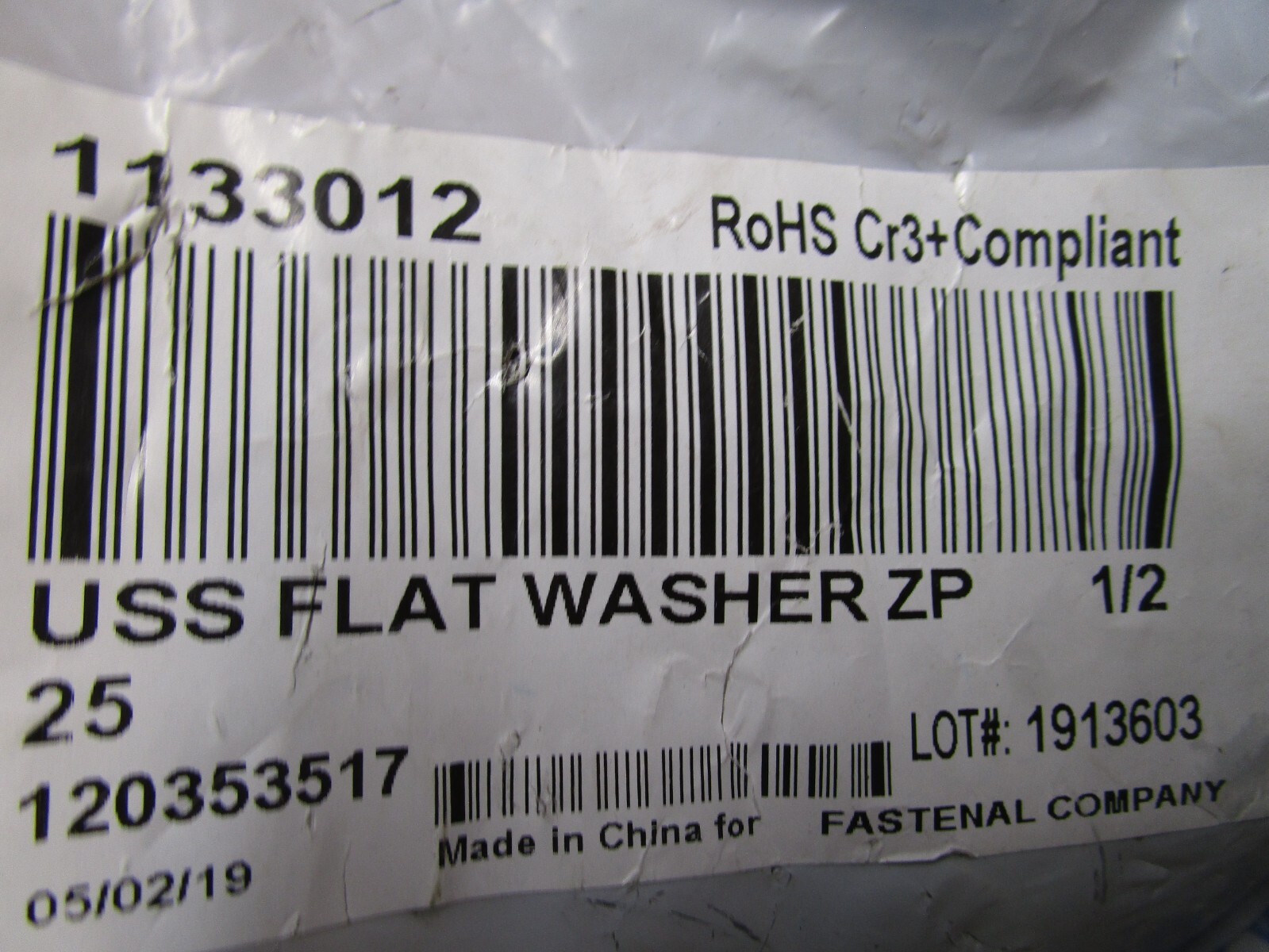 1/2″ x 1.375″ OD Low Carbon Zinc Steel USS General Purpose Flat Washer QTY 100