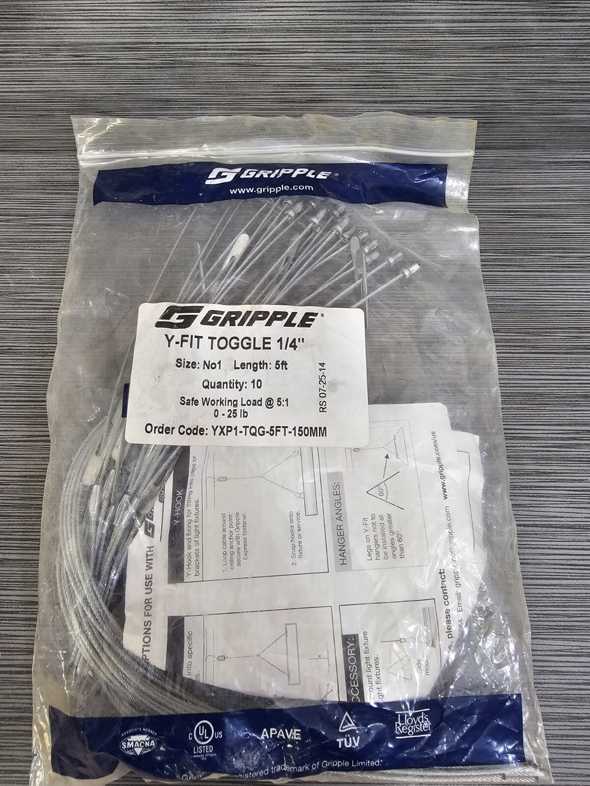 10PC Gripple YXP1-TQG-10FT-150MM Y Fit 1/4″ Toggle Express Hanger
