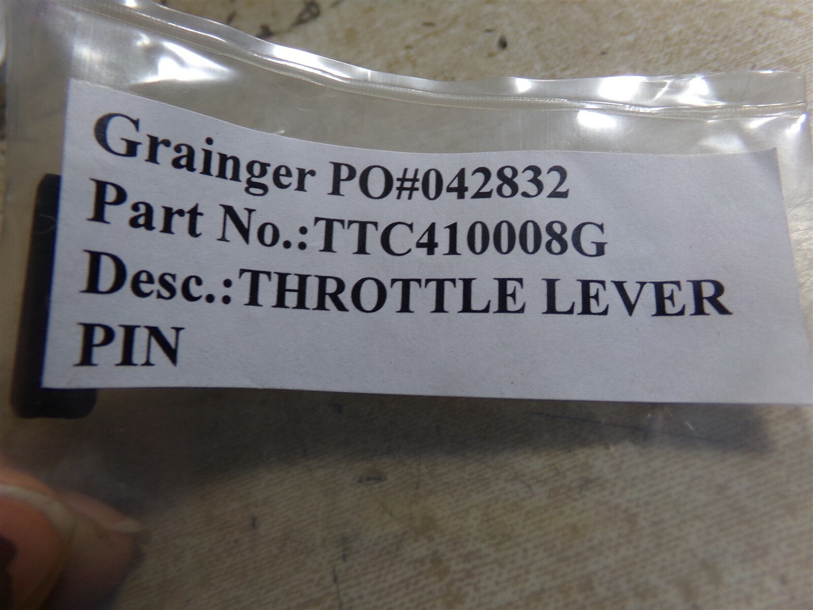 NEW Grainger Speedaire Throttle Lever Pin TTC410008G *FREE SHIPPING*