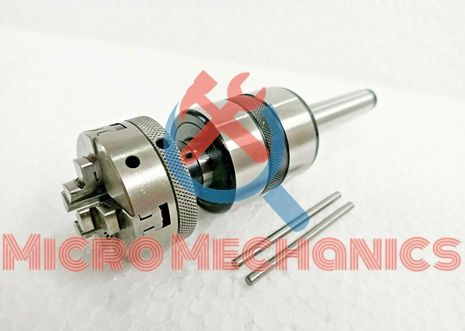 Revolving Live Center MT 2 – MT 3 Shank + 50mm Mini Chuck 4 Jaws Self Centering