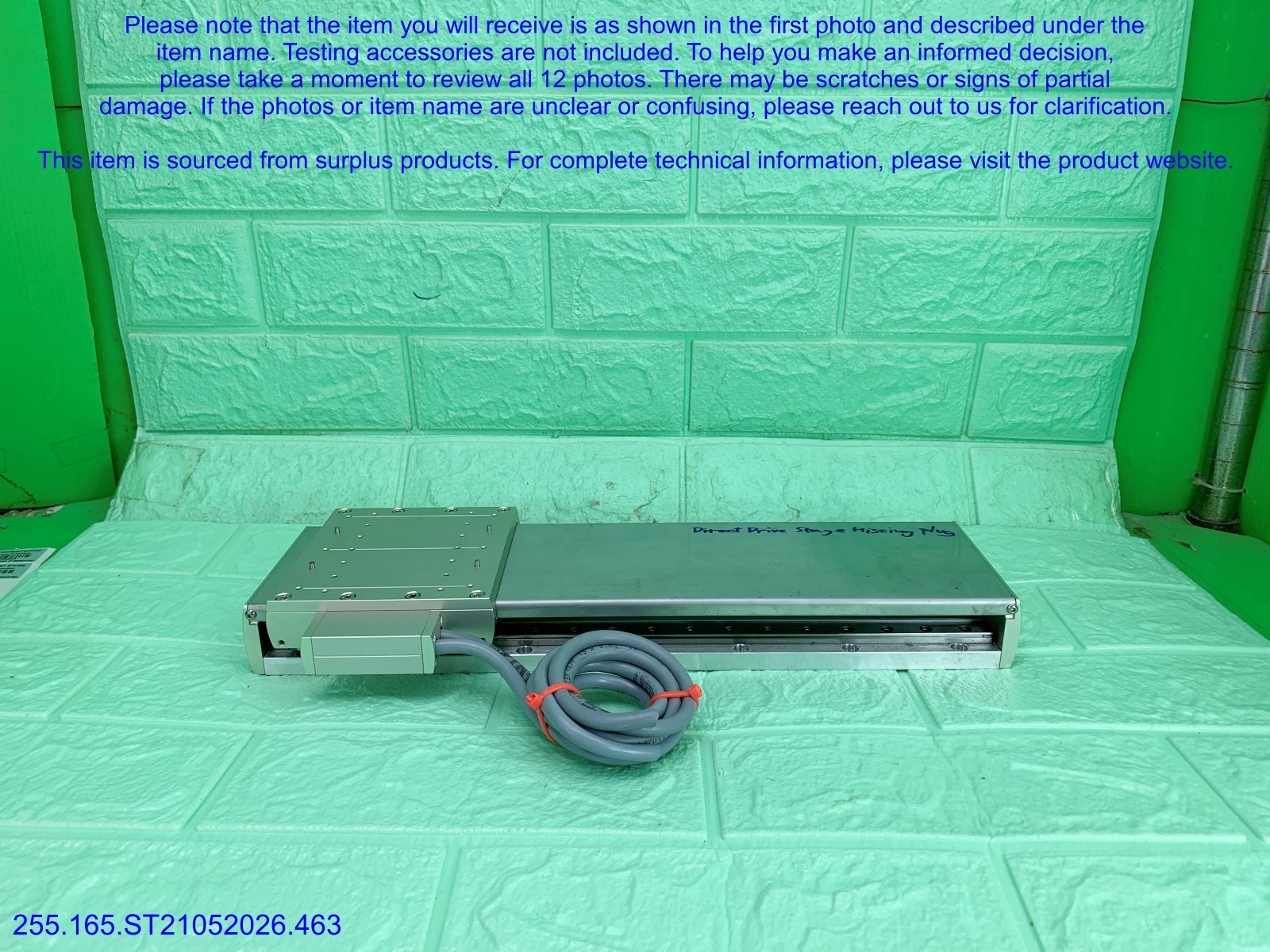 Jenny Science LINAX Lxe 250F40 Direct Motor MISSING Plug as in photos, sn:9206.