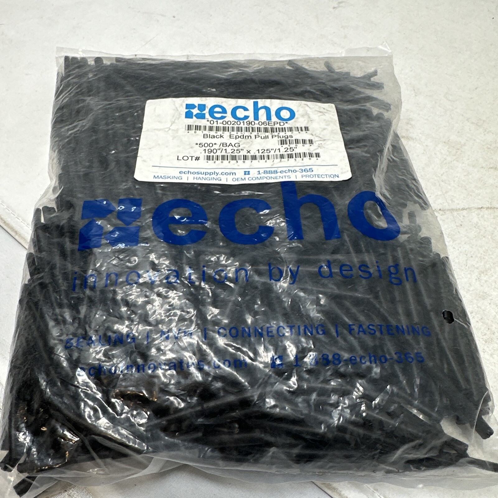 Echo Black EPDM Pull Plugs 01-0020190-06EPD – (Bag of 500)