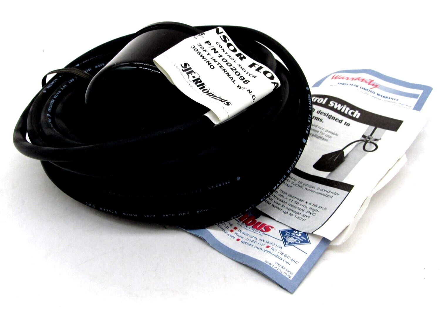 NEW SJE RHOMBUS CONTROL 1002098 SENSOR FLOAT