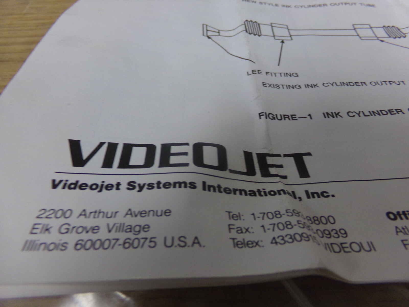 NEW VideoJET SP 356093 Excel Series Ink Cylinder Output Tube *FREE SHIPPING*