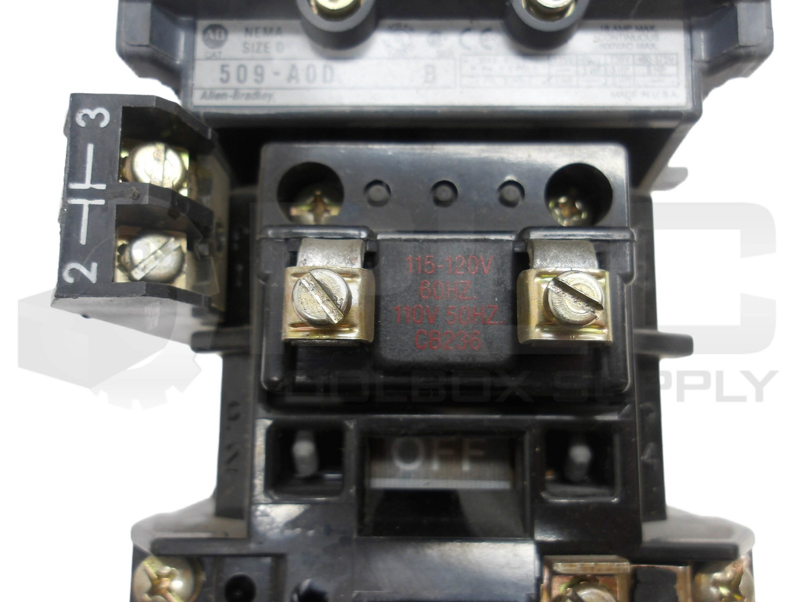 ALLEN BRADLEY 509-AOD /B STARTER W/ CB236 W/ 592-BOW16 /A W/ 595-A /B *READ*