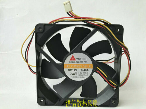 Y.S.TECH FD121225HB 12V 0.46A 12025 120mm 3-wire chassis cooling fan