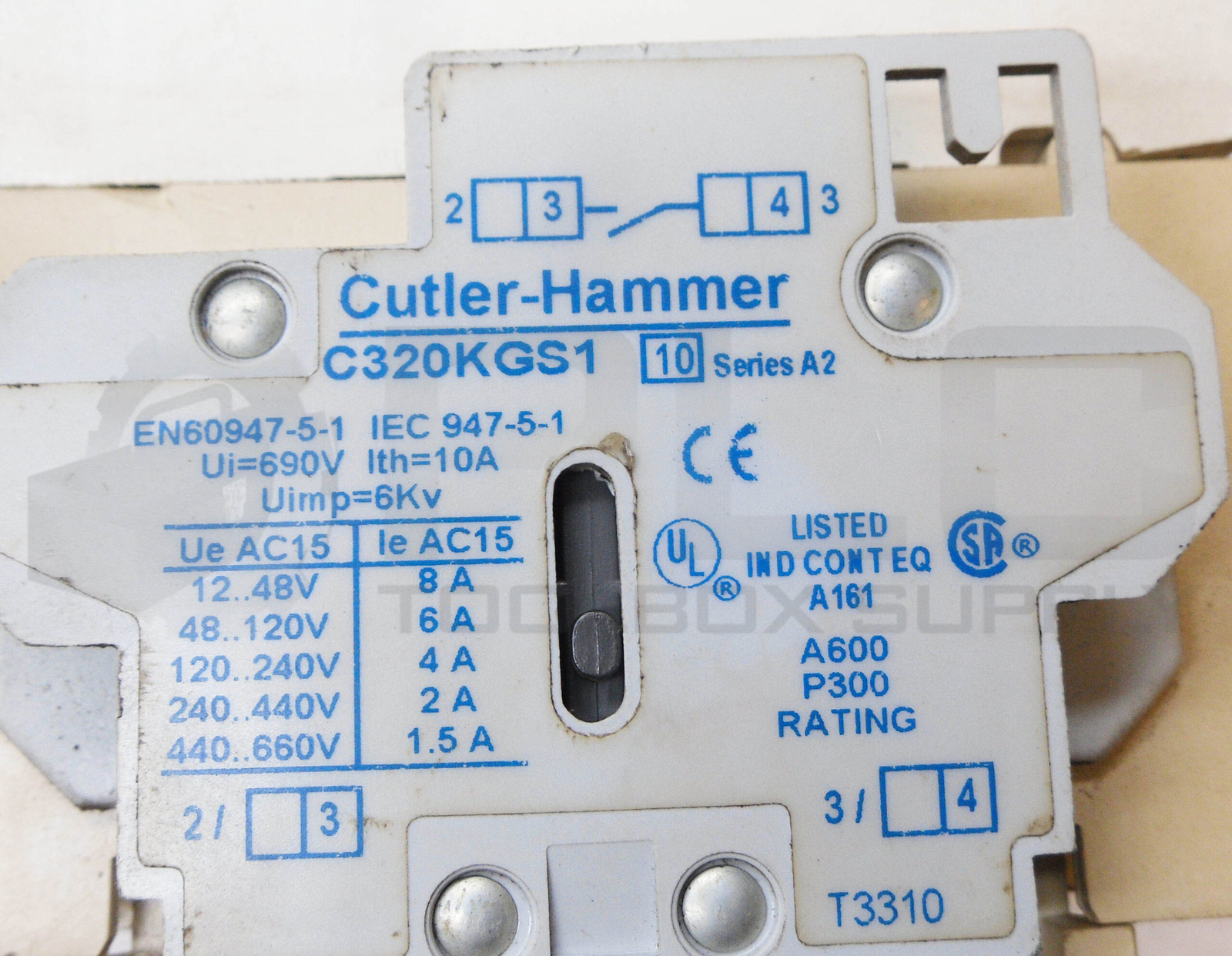 EATON CN15GN4 /B1 CONTACTOR 45A SIZE 2 W/ C320KGS1 /A2 AUXILIARY CONTACT