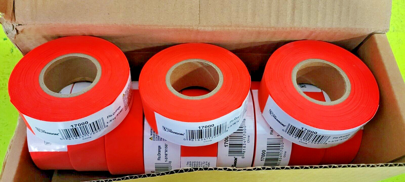 🟠CH HANSON #17000 ORANGE GLOW FLAGGING TAPE PESSCO IS OFFERING 1 G032024-1 🗽