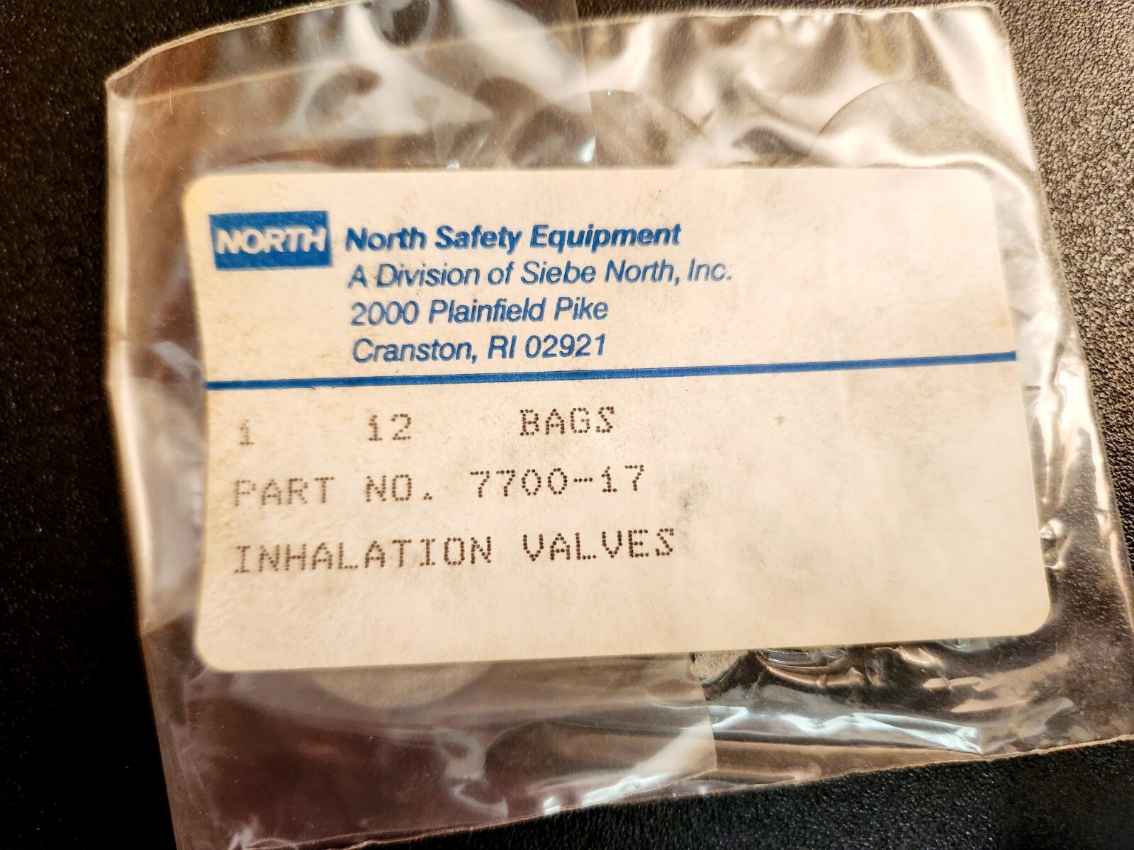 Inhalation Valve 7700-17, North Safety Equipment, NOS, free shipping