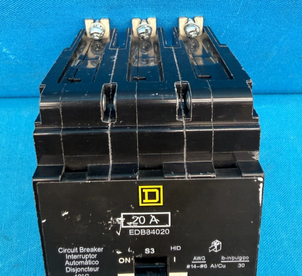 Square D EDB34020 Circuit Breaker 20A 3P 480Y/277V Bolt-On Schneider