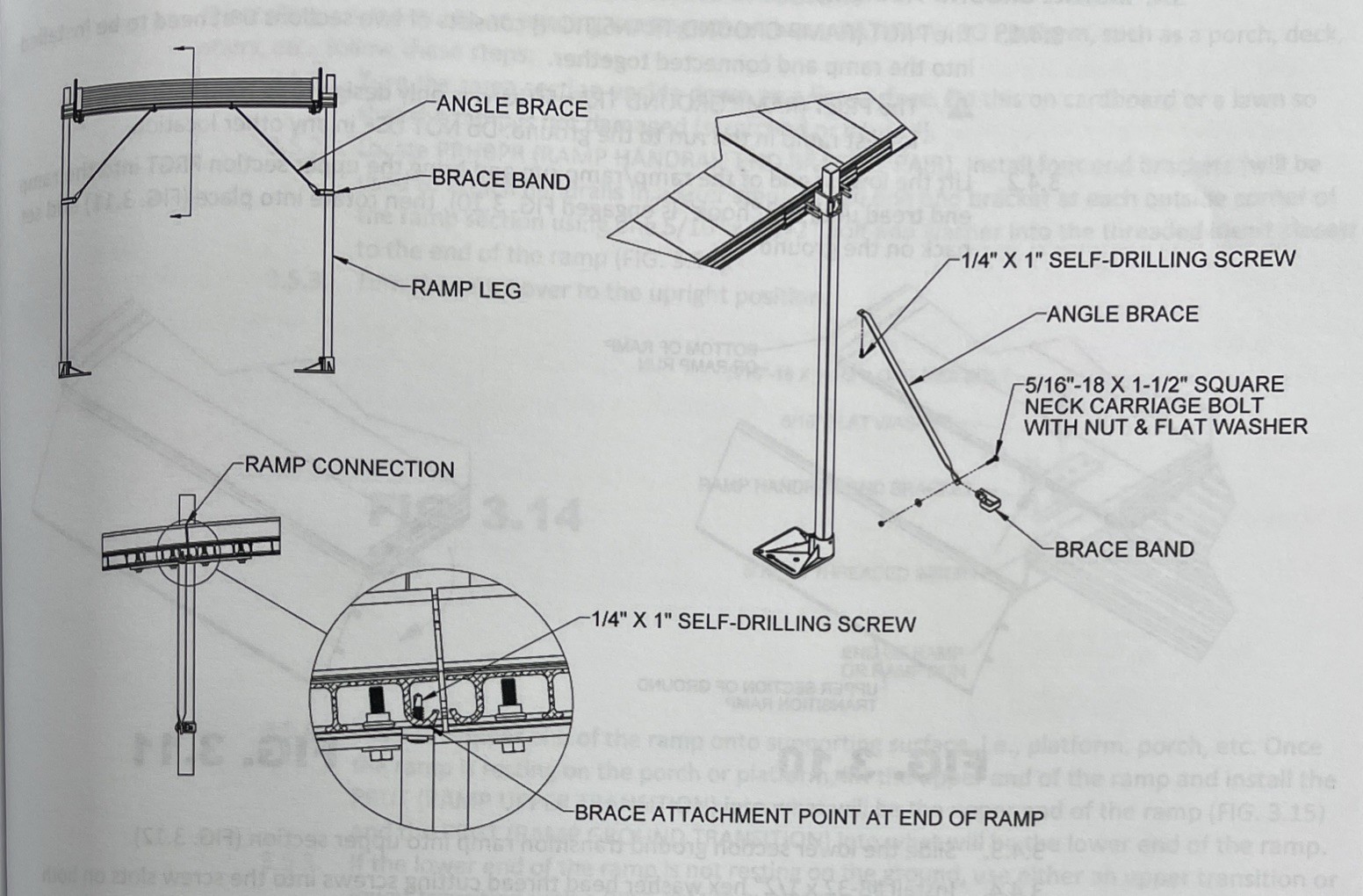 EZ-Access Wheelchair 3G Ramp Universal Angle Support Brace Kit