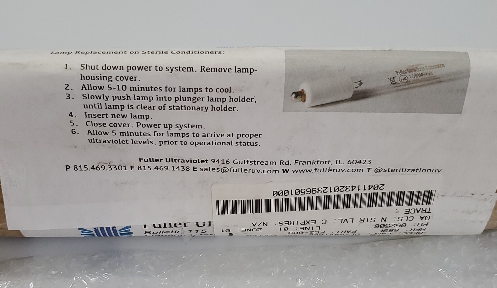 *NEW OLD STOCK* Fuller UltraViolet 1013 Hg Lamp FG2-003 F27-12 4-Pin + Warranty!