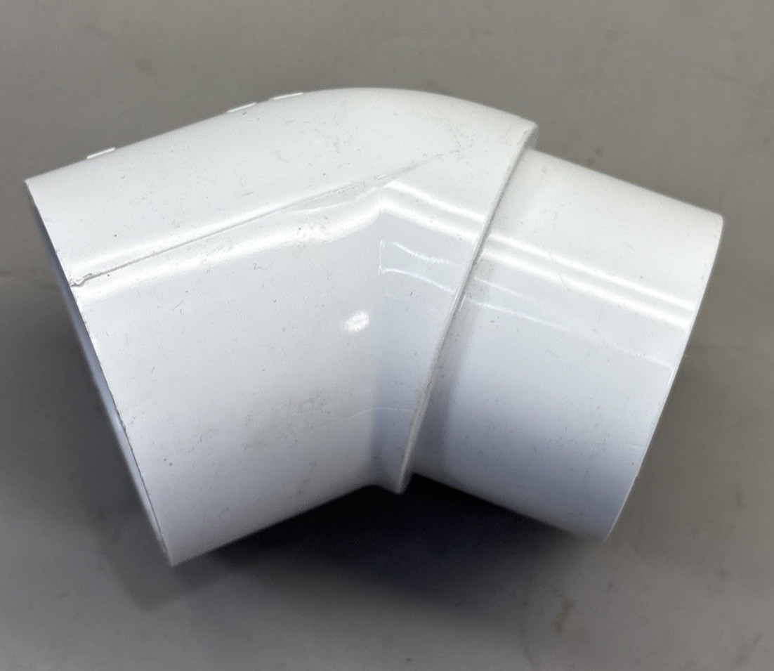 LOT OF 4 LASCO 2″ SCH40 PVC STREET 45 DEGREE ELBOW SPIG X SOC