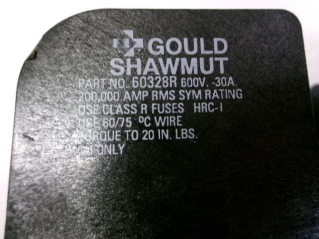 GOULD SHAWMUTT 60328R 2 POLE FUSE HOLDER USED FREE SHIPPING!!!!!!!!!!!!!!!!