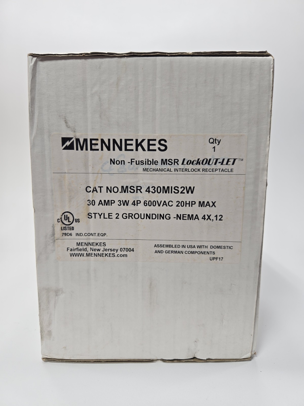 MENNEKES MSR430MIS2W 30A 600V 3W4P