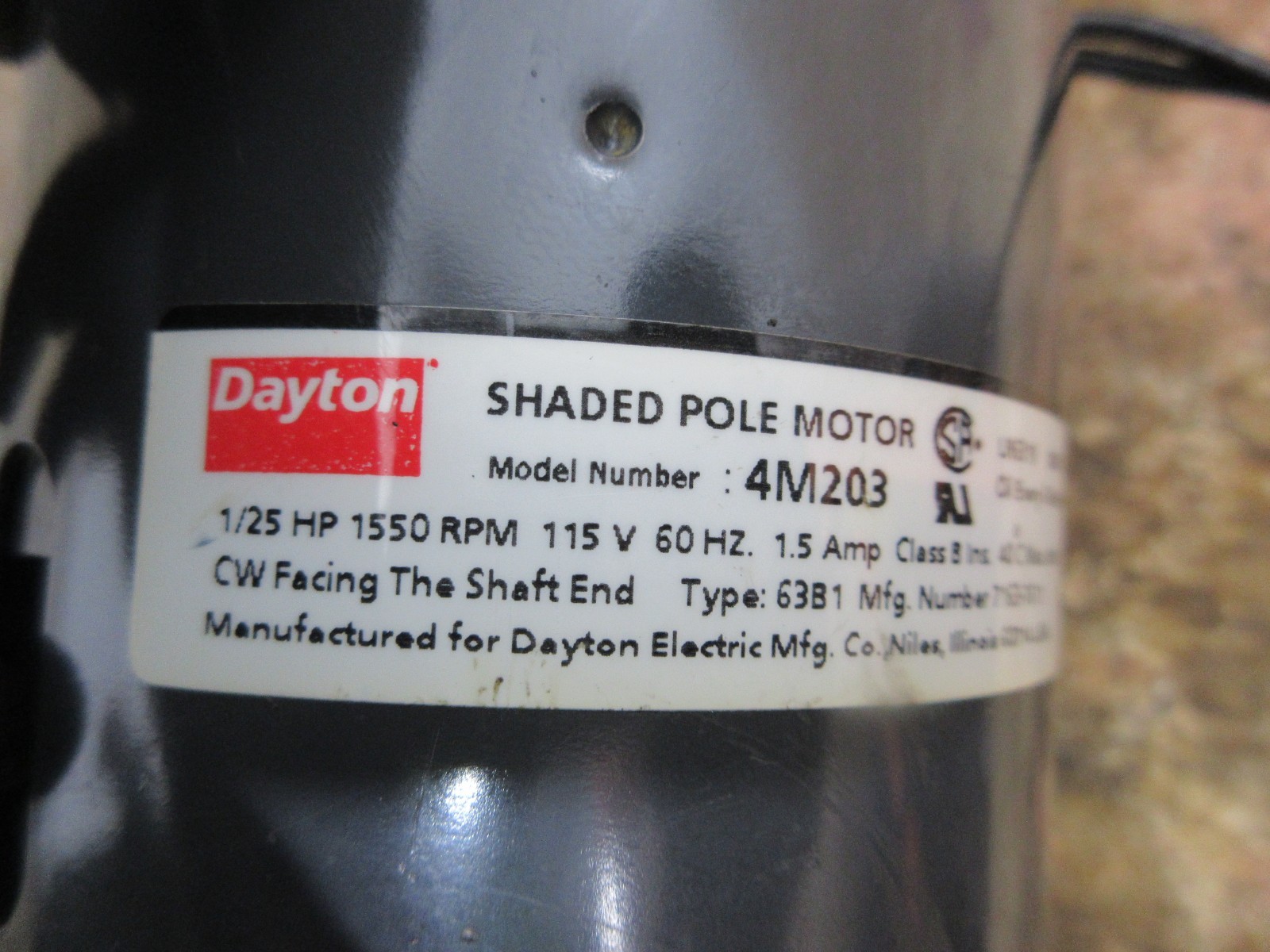 1996 HAAS VF-1 CNC VERTICAL MILL DAYTON 4M203 63B1 GEAR BOX TRANSMISSION MOTOR
