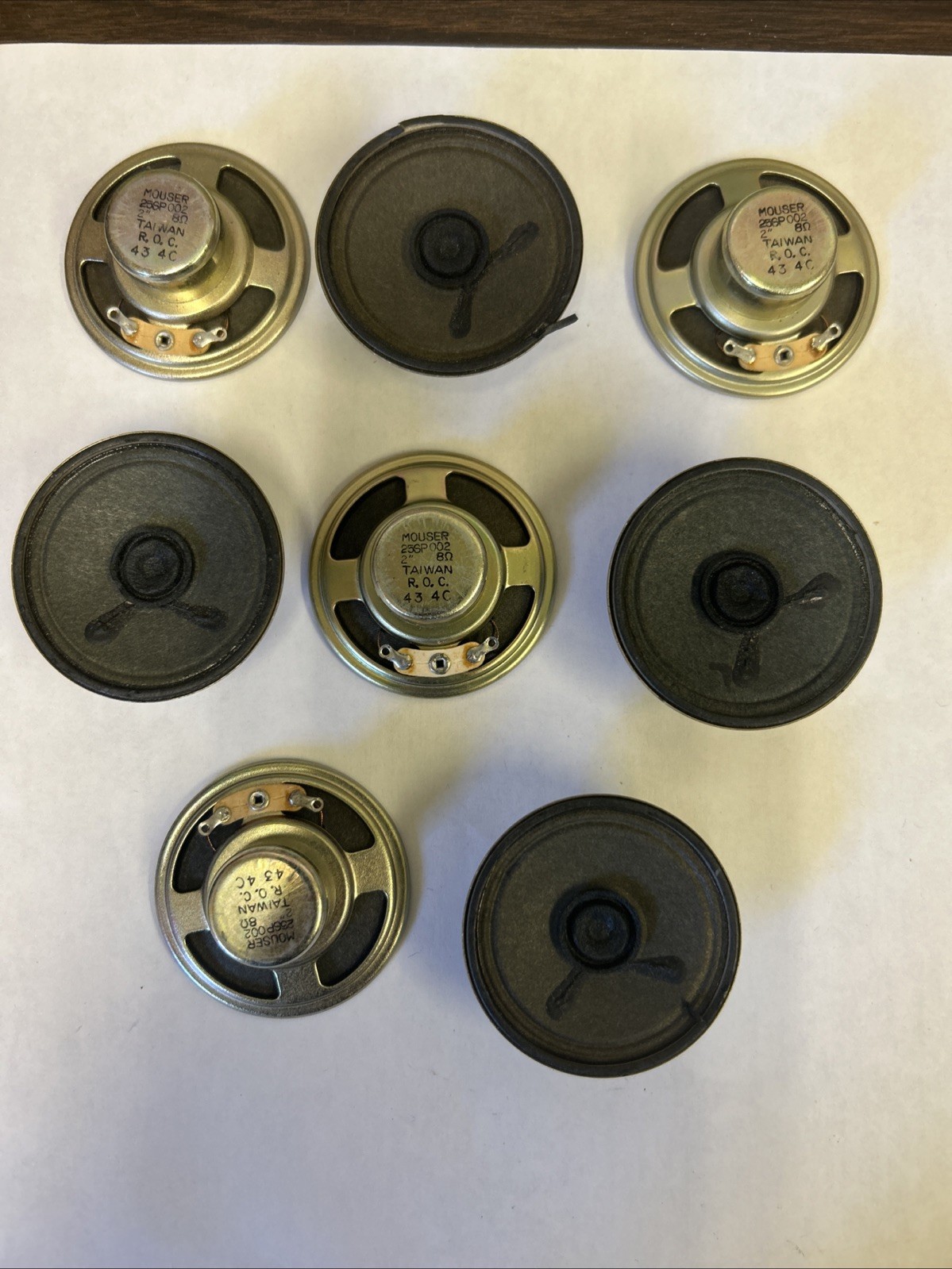 Mouser 25SP003 2” 8 Ohm Speakers, NOS, Lot Of 8 Pieces