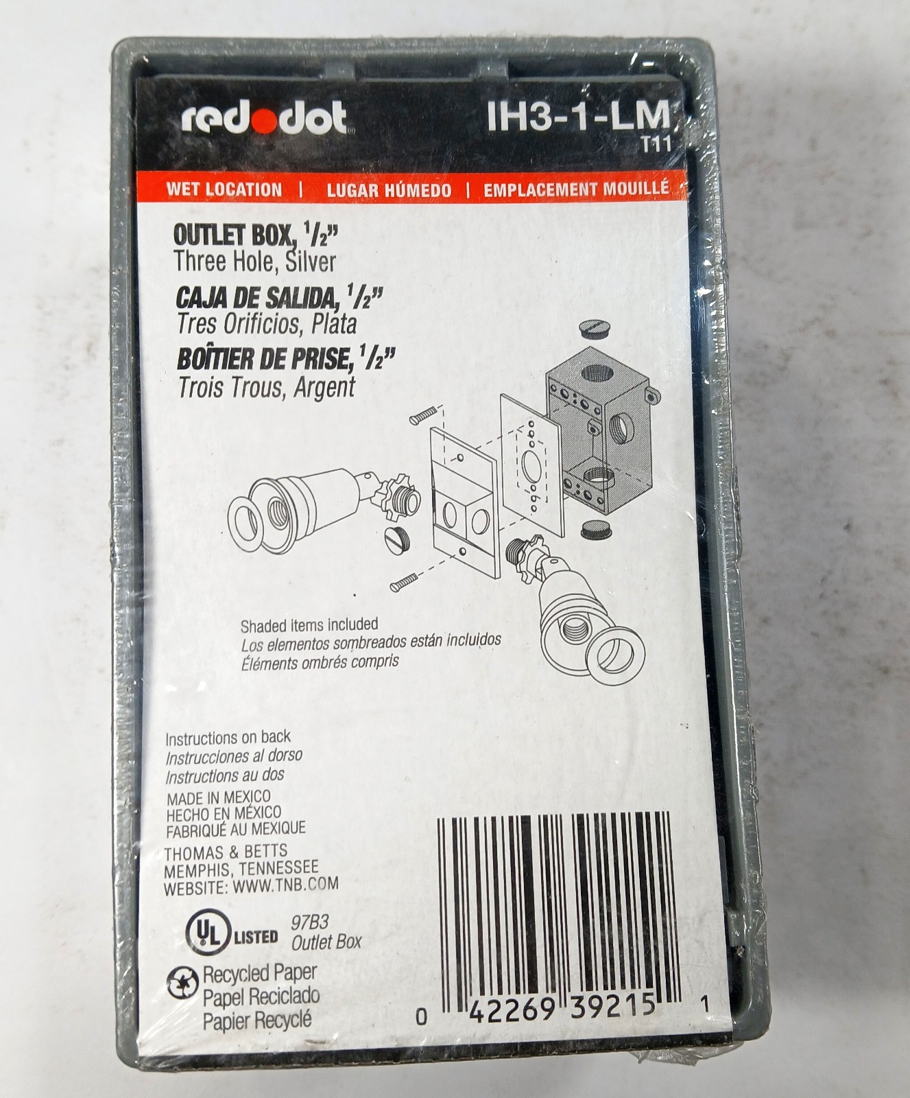 1 NEW RED DOT IH3-1-LM WEATHERPROOF OUTLET BOX NNB ***MAKE OFFER***