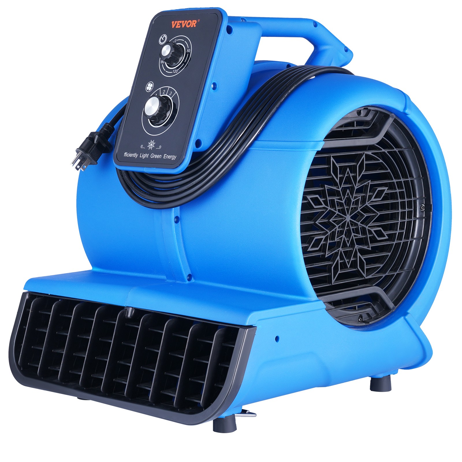 VEVOR Floor Blower Fan Air Mover 2600 CFM 3-Speed 1/2 HP Floor Carpet Dryer