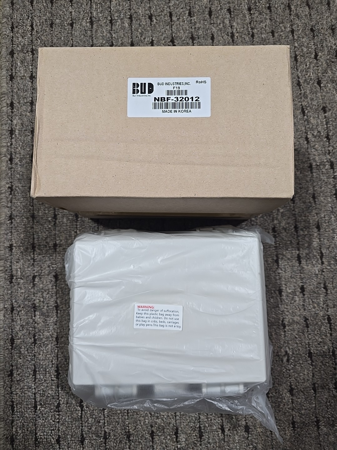 Bud Industries NBF-32012 Light Gray Acrylonitrile Butadiene Styrene Wall Moun…