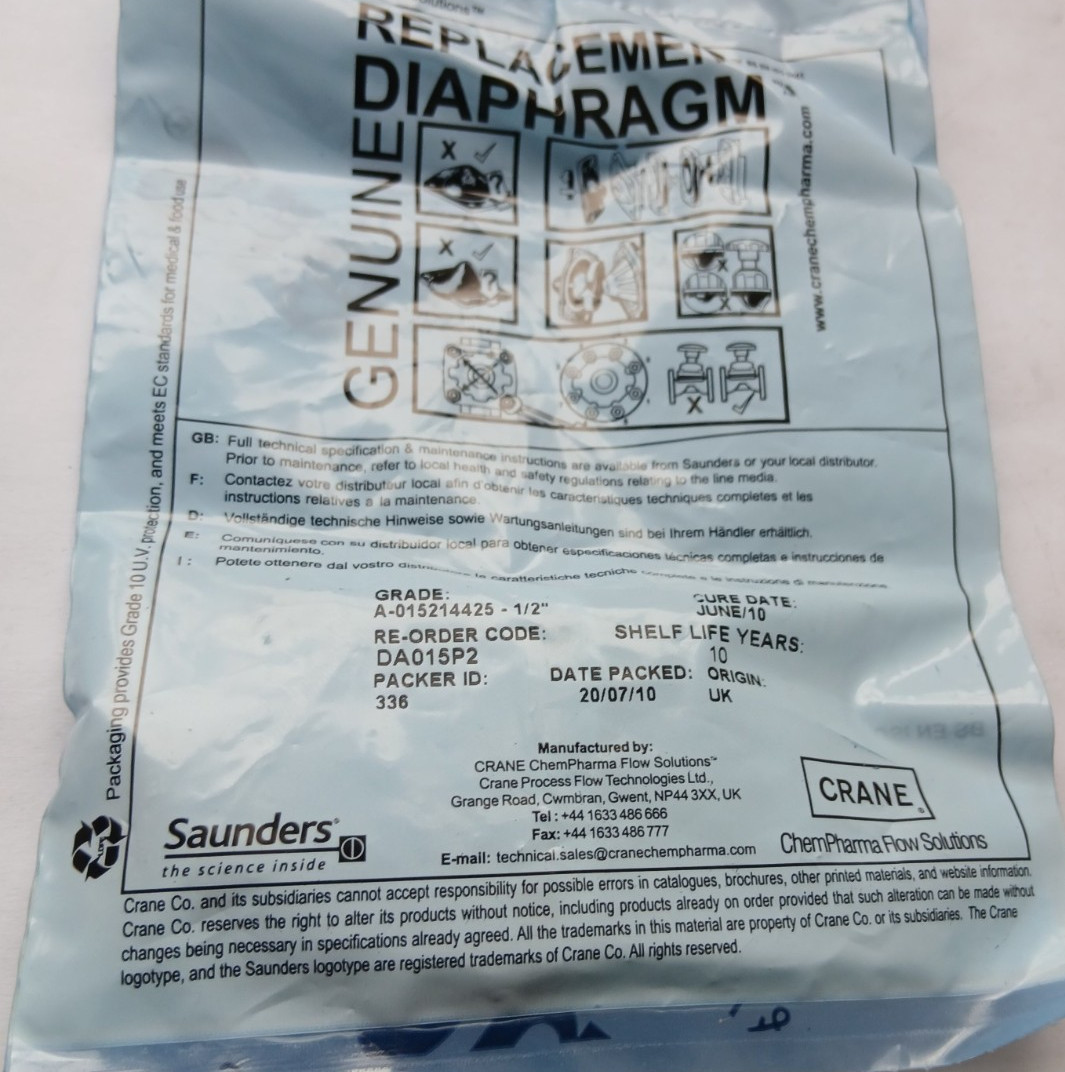 Saunders Crane DA015P2 Replacement Diaphragm (BR4A.6B10)