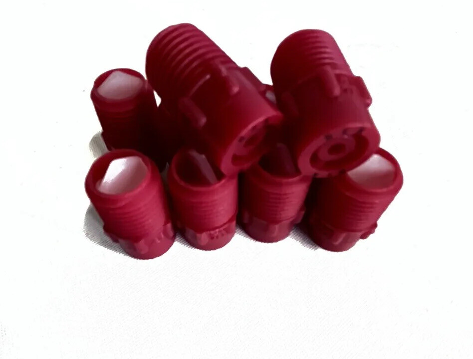 QTY-10 BEX 1/4S10-KK RED PVDF Spray Nozzle 1/4” Male NPT Size 10