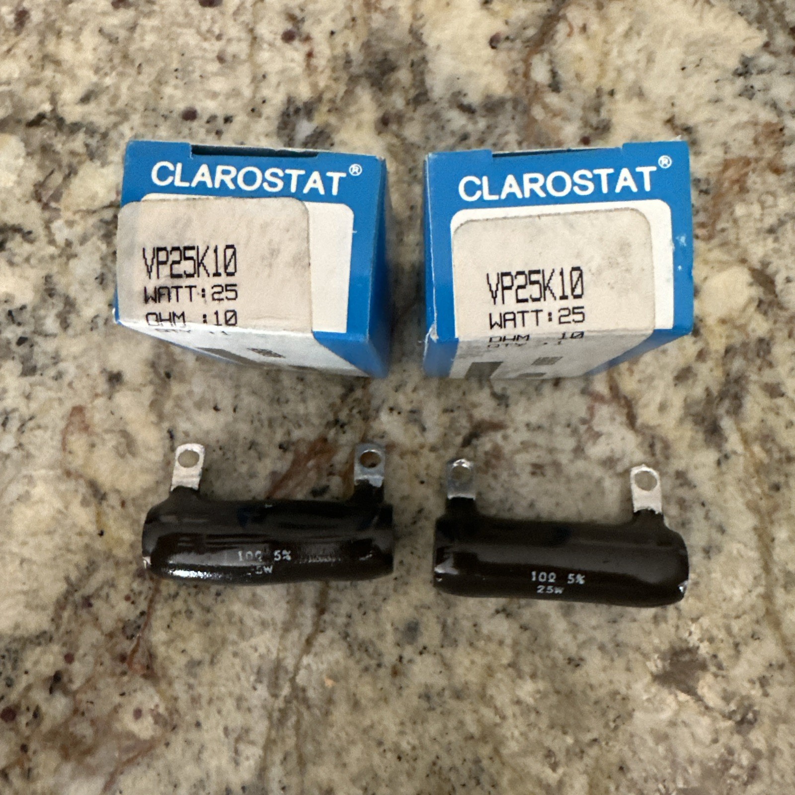 2x Clarostat VP25K10 Resistor NEW + FAST SHIPPING