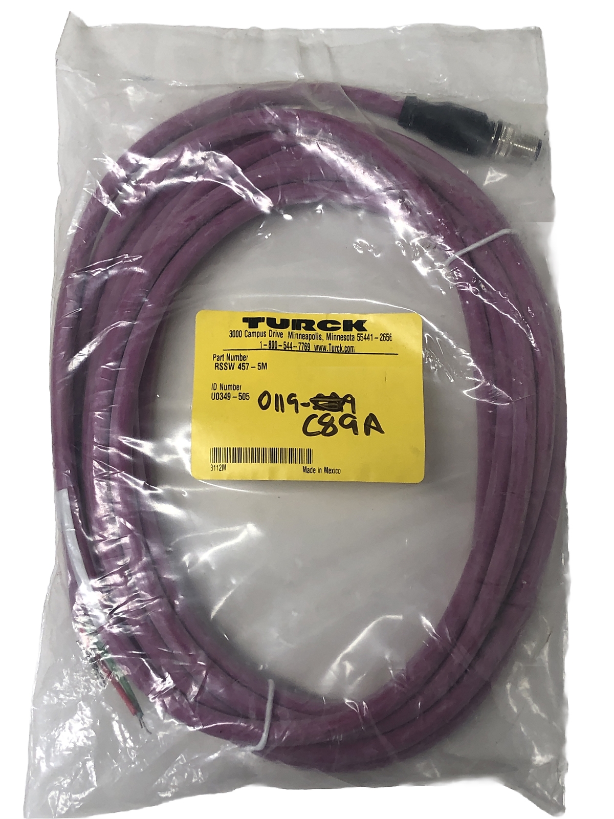 Turck RSSW 457-5M Automation Cable Assembly, RSSW457-5M