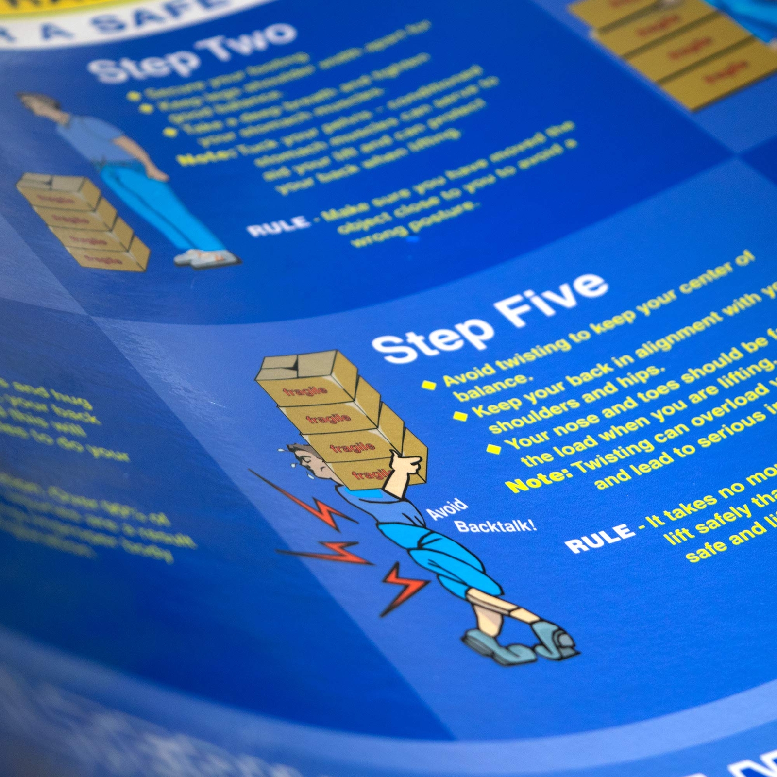 NMC PST001 Back Lifting Safety Poster 18 in. x 24 in. Laminated Paper Safety