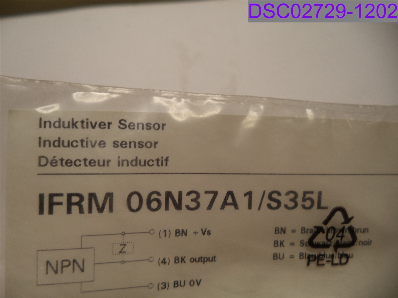 Baumer Inductive Sensor P/N 06N37A1/S35L