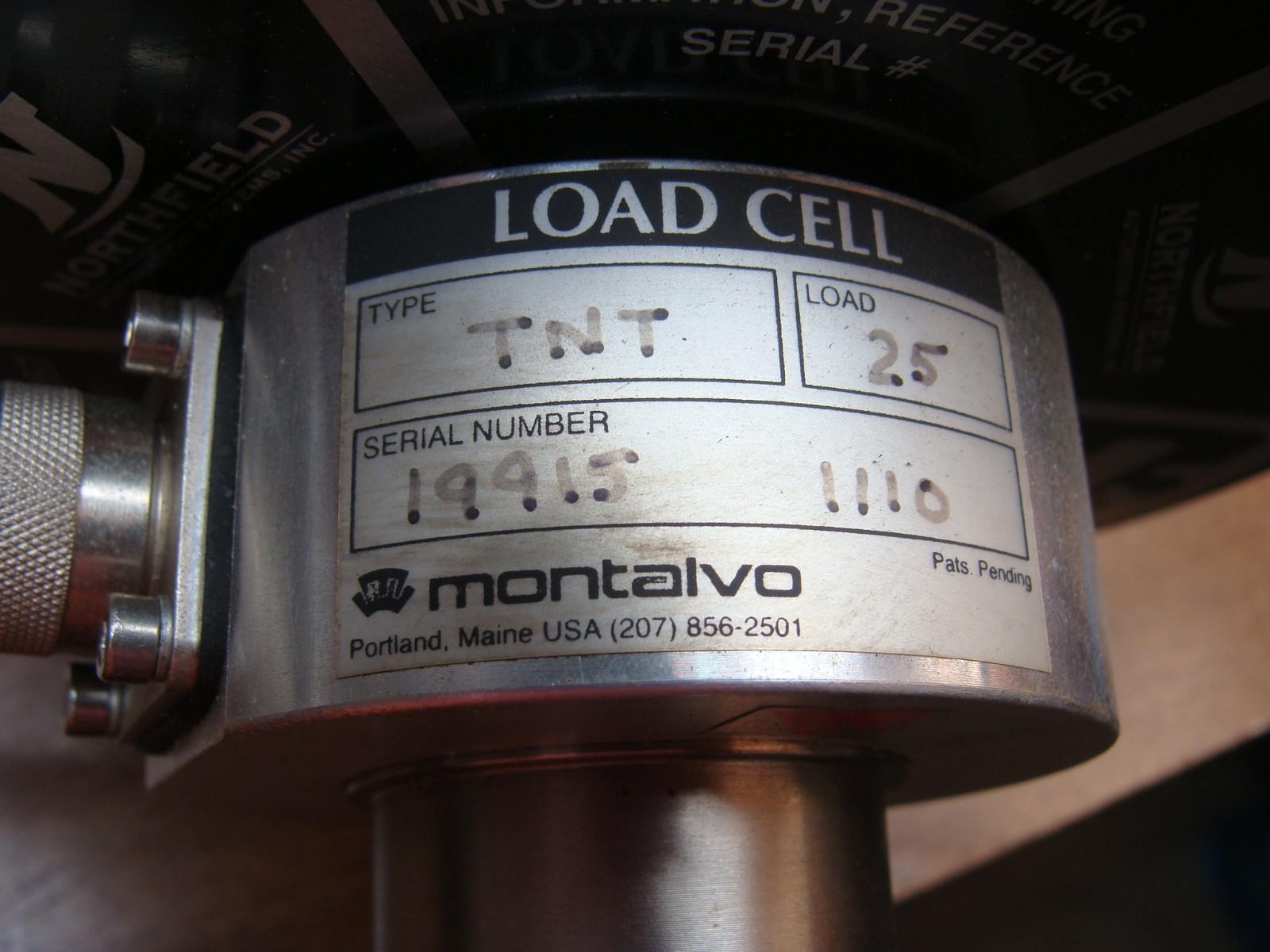 NORTHFIELD MONTALVO TENSION SENSING ROLL LOAD CELL TYPE: TNT LOAD: 25 LB