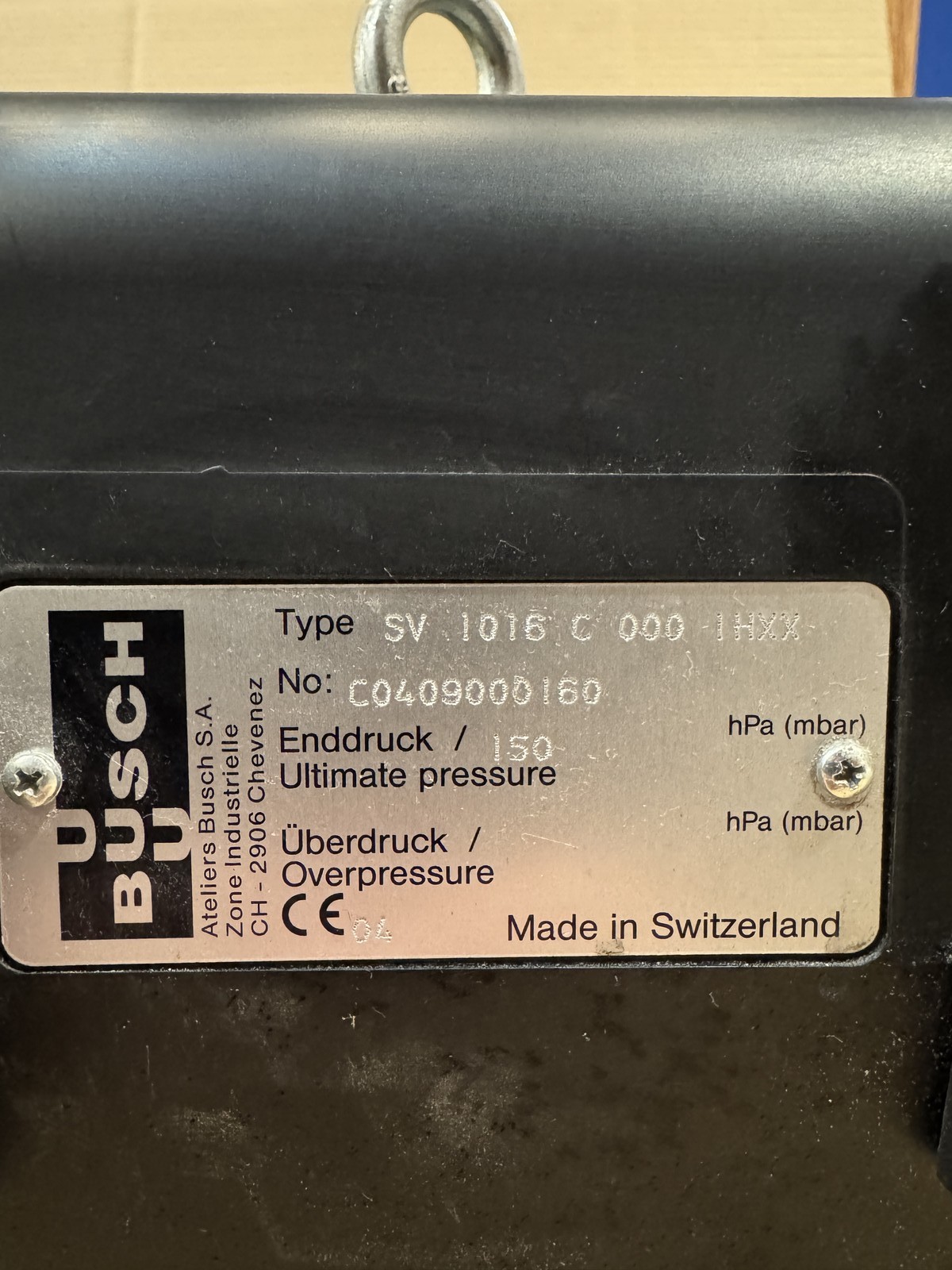 BUSCH SV 1016 C 000 IHXX X 1 Piece