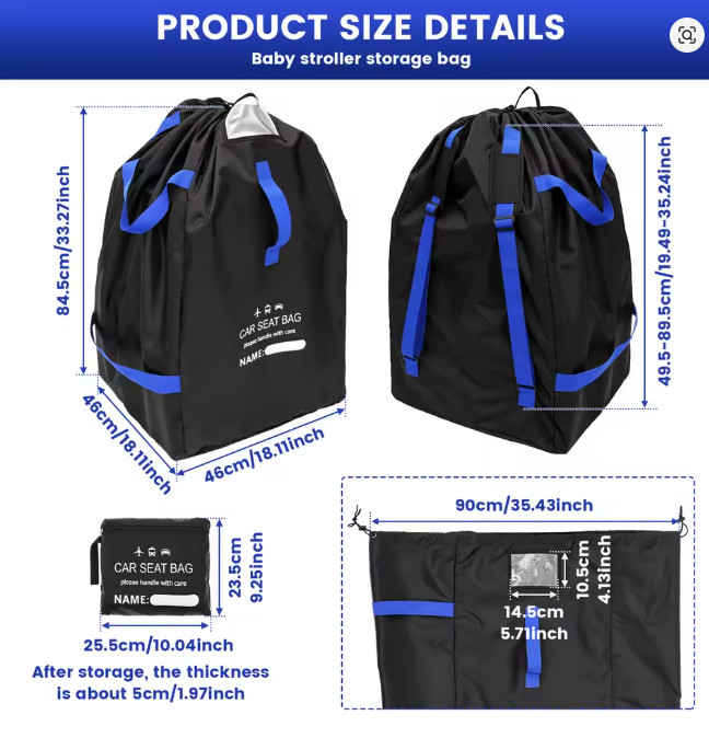 Baby Stroller Storage Bag Universal Dust Waterproof Travel Shipper Pram Bag….