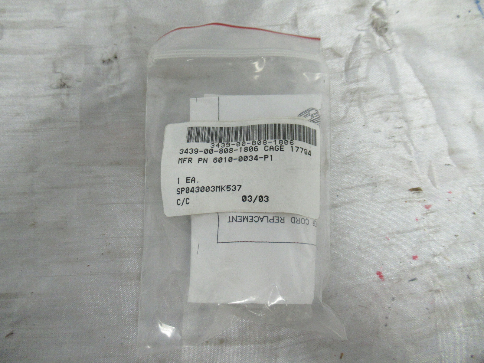 PACE 6010-0034-P1 35W 120 VAC Heater Assembly/Power Cord Replacement (Lot #1)