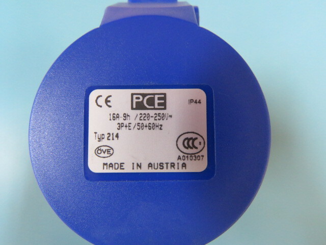 PCE PCE 214 Qty of 4 per Lot INDUSTRIAL POWER PLUG, SER B, TYPE 214 – 16A-6h 22