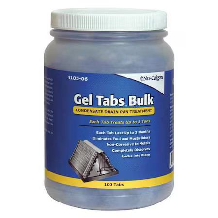 Nu-Calgon 4185-06 Condensate Pan Treatment, Gel Tablet, Blue