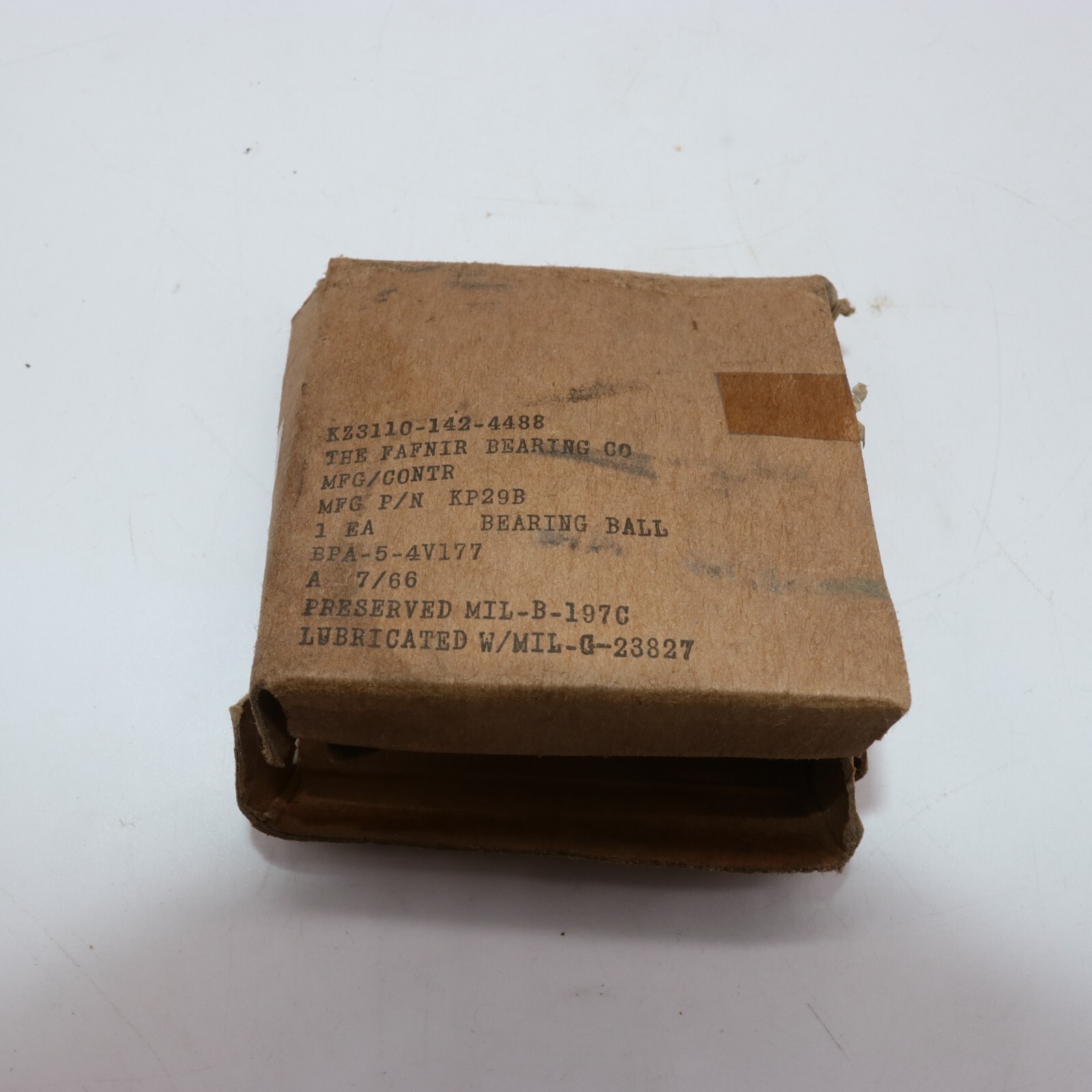 Vintage Fafnir Bearing KP29B Ball Bearing NOS Military Spec KZ3110-142-4488 1966