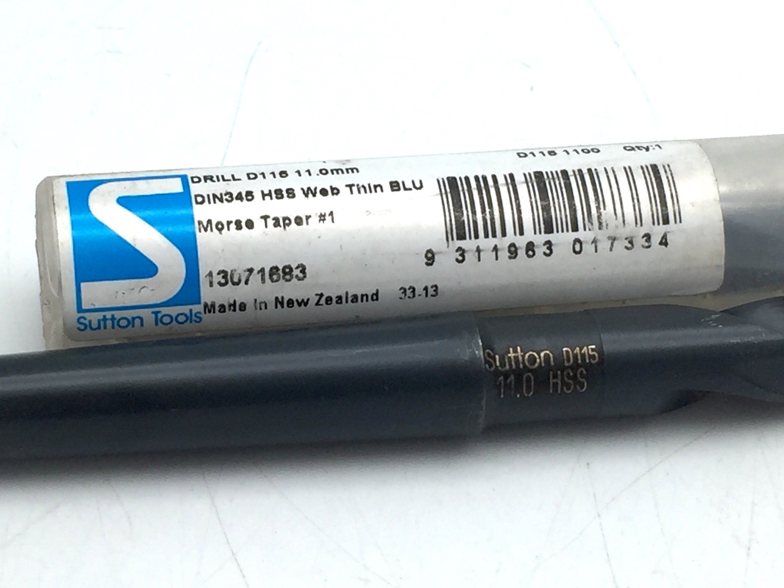 Sutton D115 11.0mm Number 1 Morse Taper Shank Drill Bit HSS D1151100