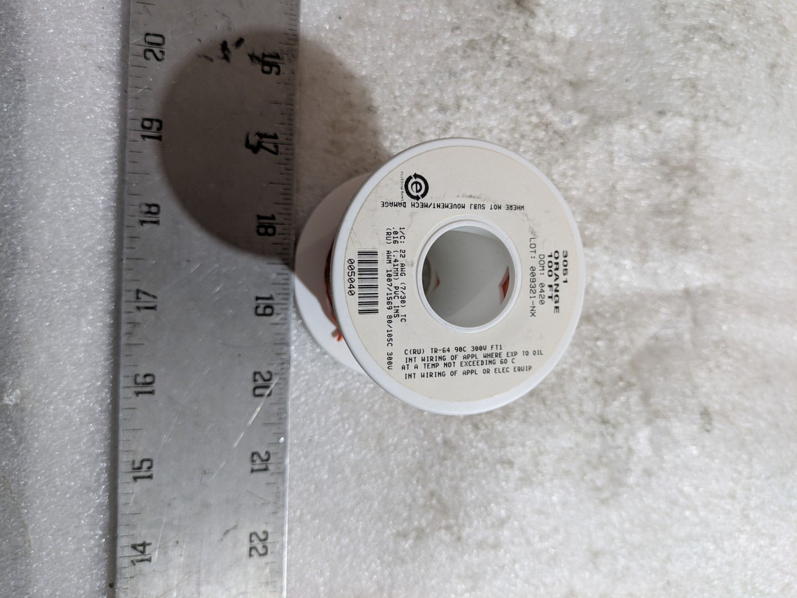Orange 100ft 22AWG PVC Stranded Hookup Wire 009321-NX Industrial Cable