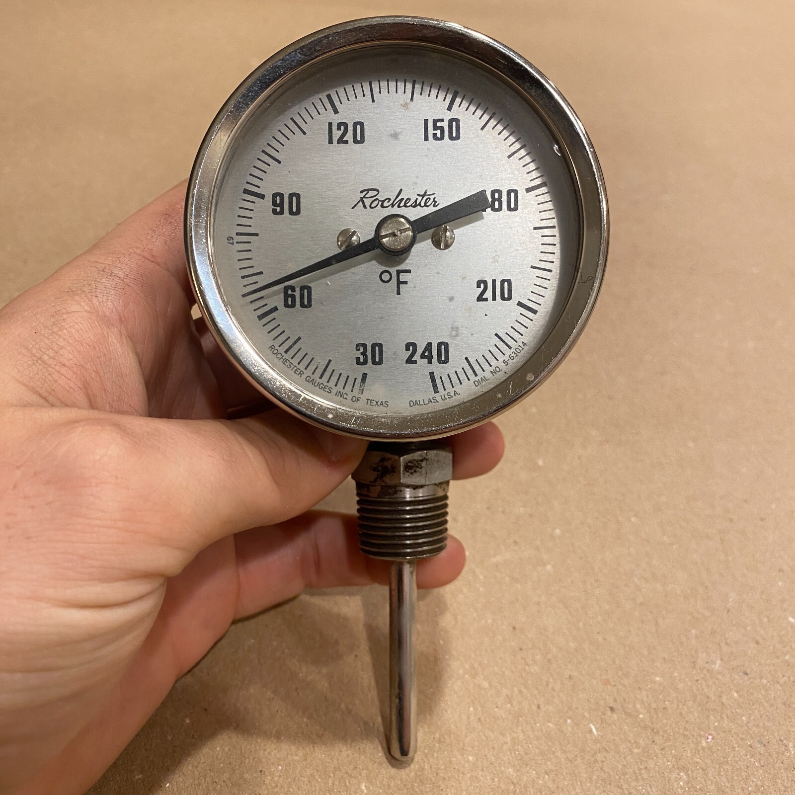 Vintage Rochester Temperature Gauge No 5-63014, 30-240 degrees