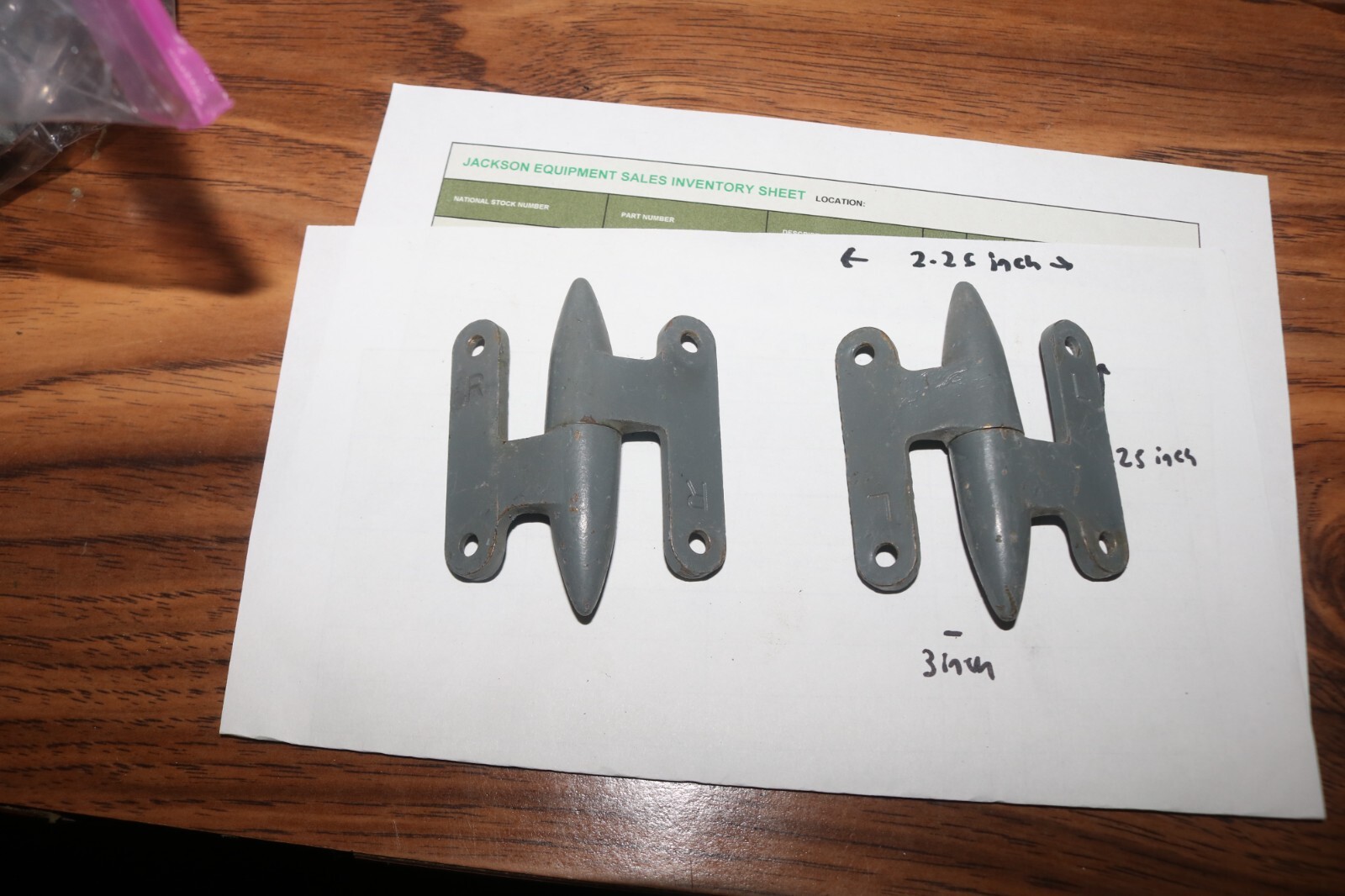 1 pair (L+R) vintage 1950s heavy duty bullet hinges metal door cabinet 2.25 x 3
